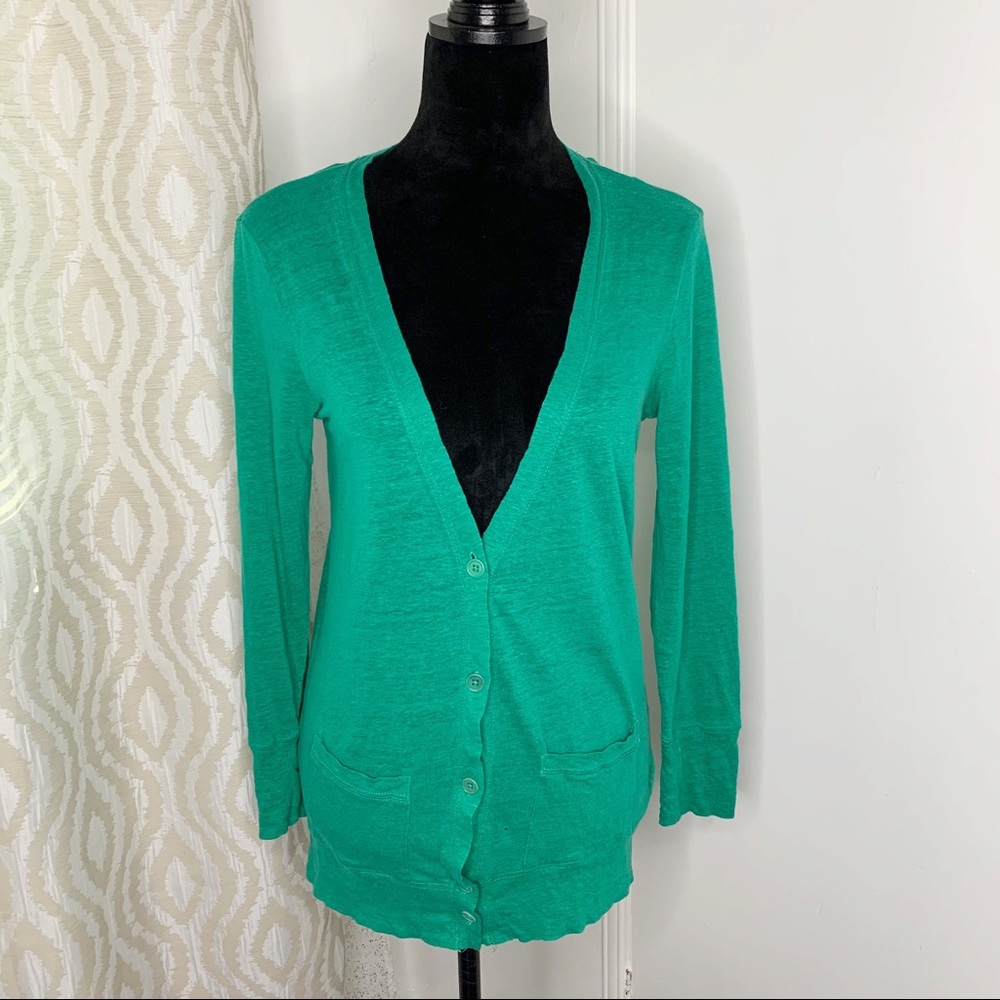 J. Crew Linen Cardigan Sz M